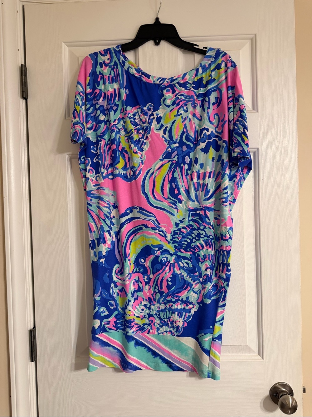 Lilly Pulitzer Blue Pink Multicolor Printed Shift Dress